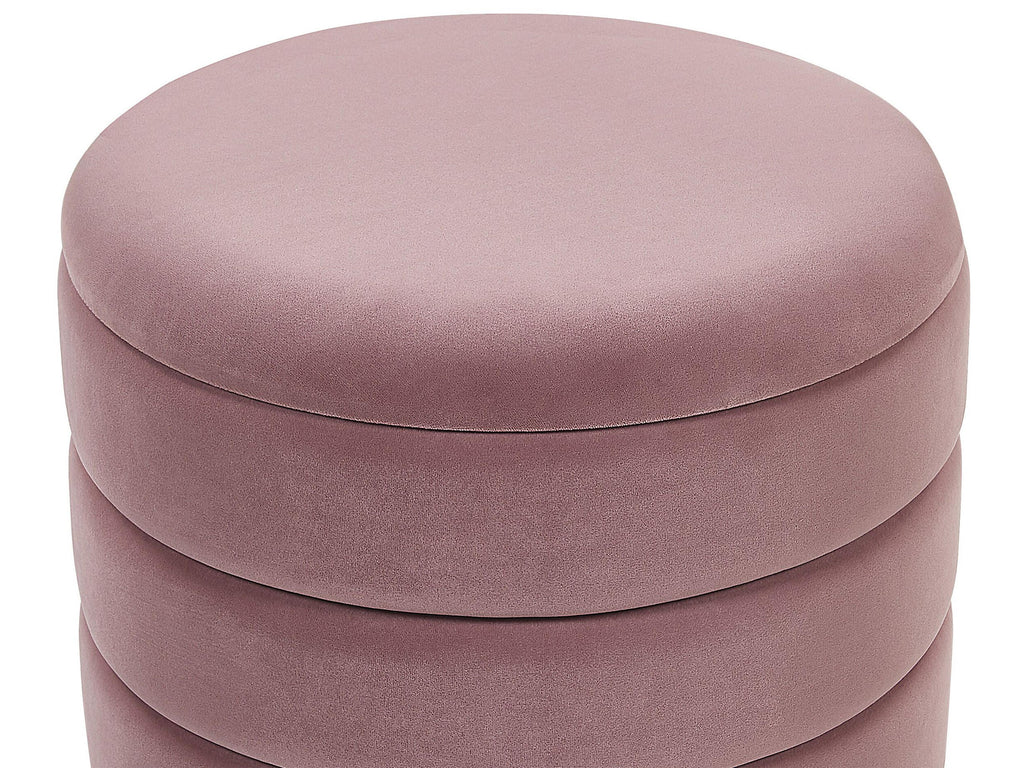 Set Of 2 Storage Pouffes GARLAND Velvet Pink