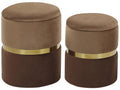  Set Of 2 Storage Pouffes WICHITA Velvet Brown