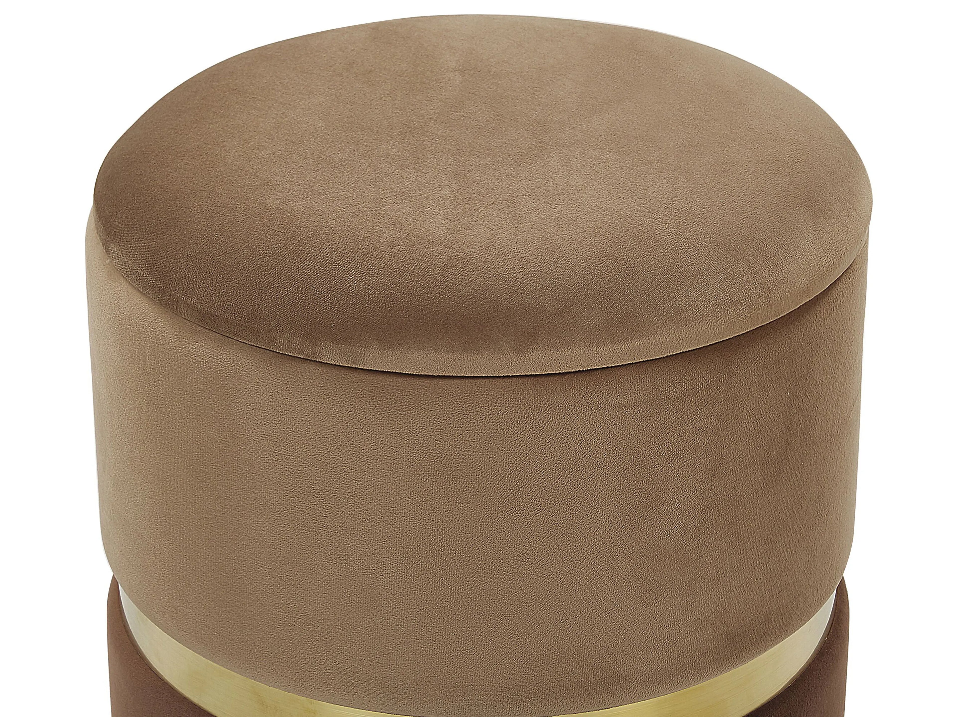  Set Of 2 Storage Pouffes WICHITA Velvet Brown