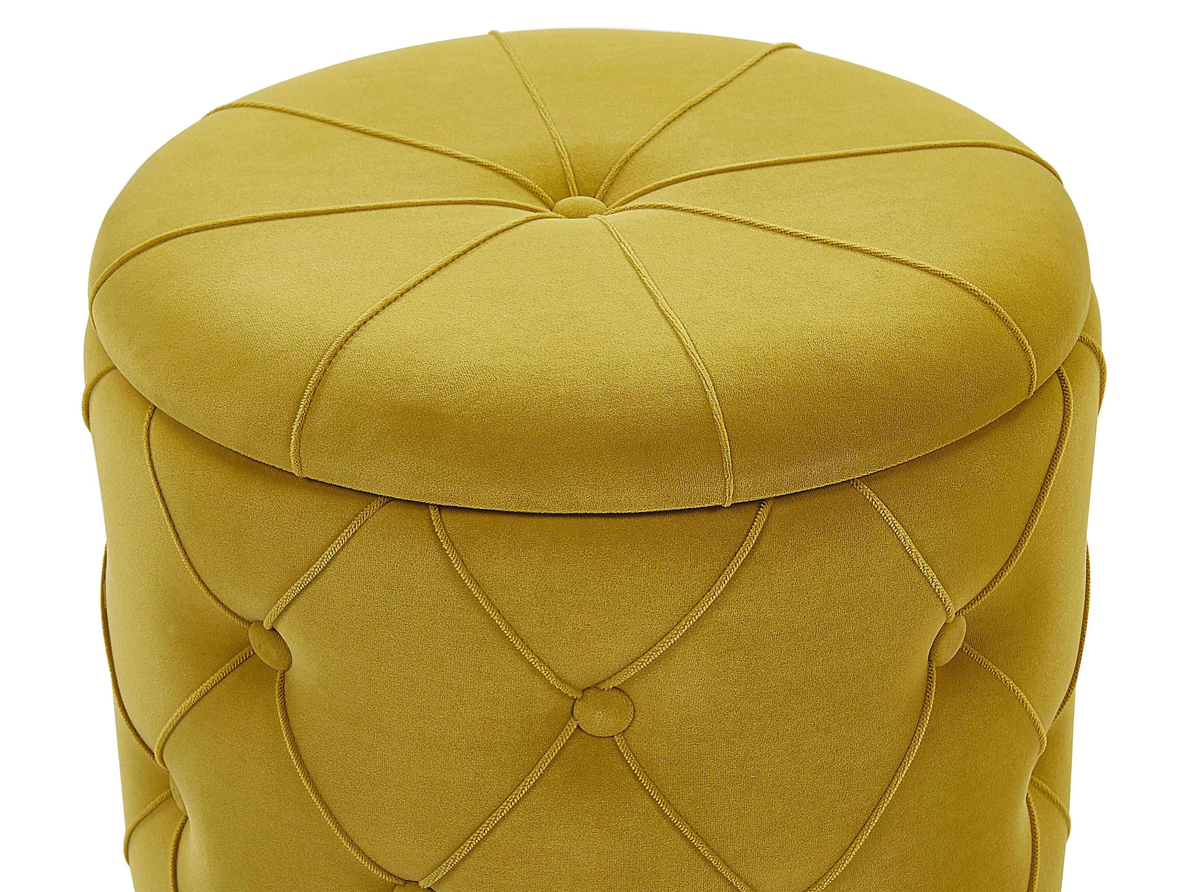  Set Of 2 Storage Pouffes PUEBLO Velvet Mustard
