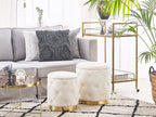  Set Of 2 Storage Pouffes PUEBLO Velvet White