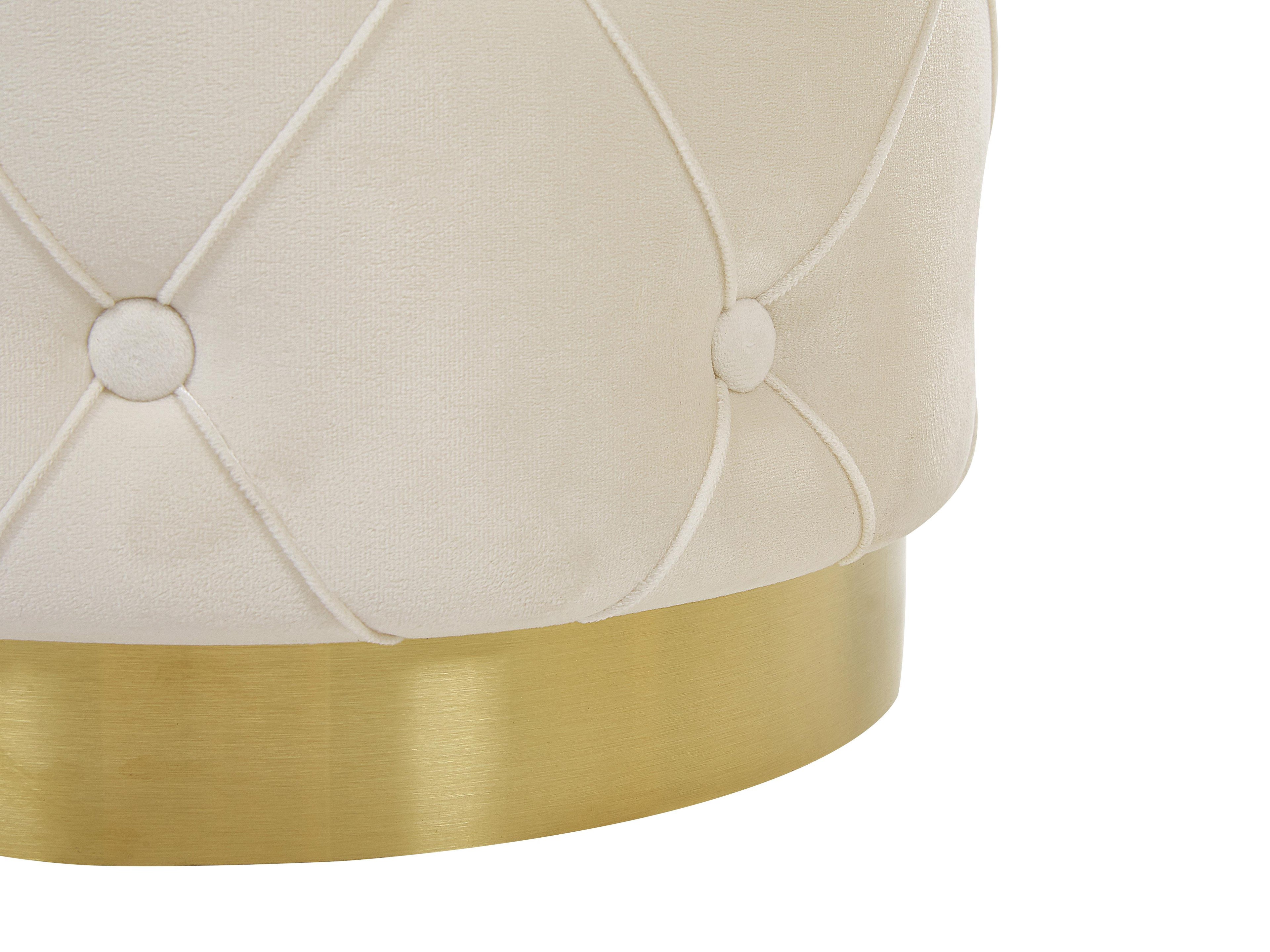  Set Of 2 Storage Pouffes PUEBLO Velvet White