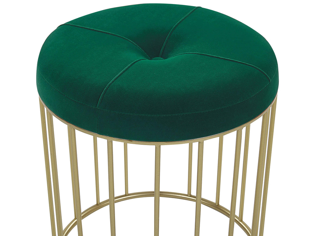  Set Of 2 Footstools LUBBOCK Velvet Dark Green