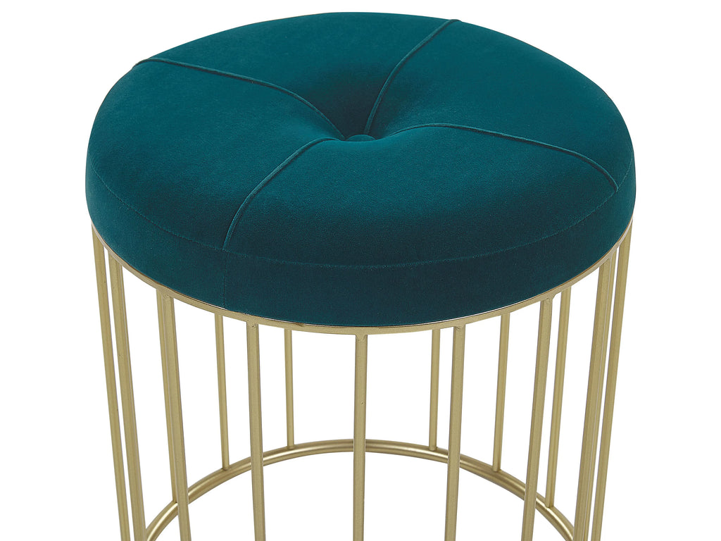  Set Of 2 Footstools LUBBOCK Velvet Teal