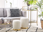  Set Of 2 Storage Pouffes MIRAMAR Velvet White