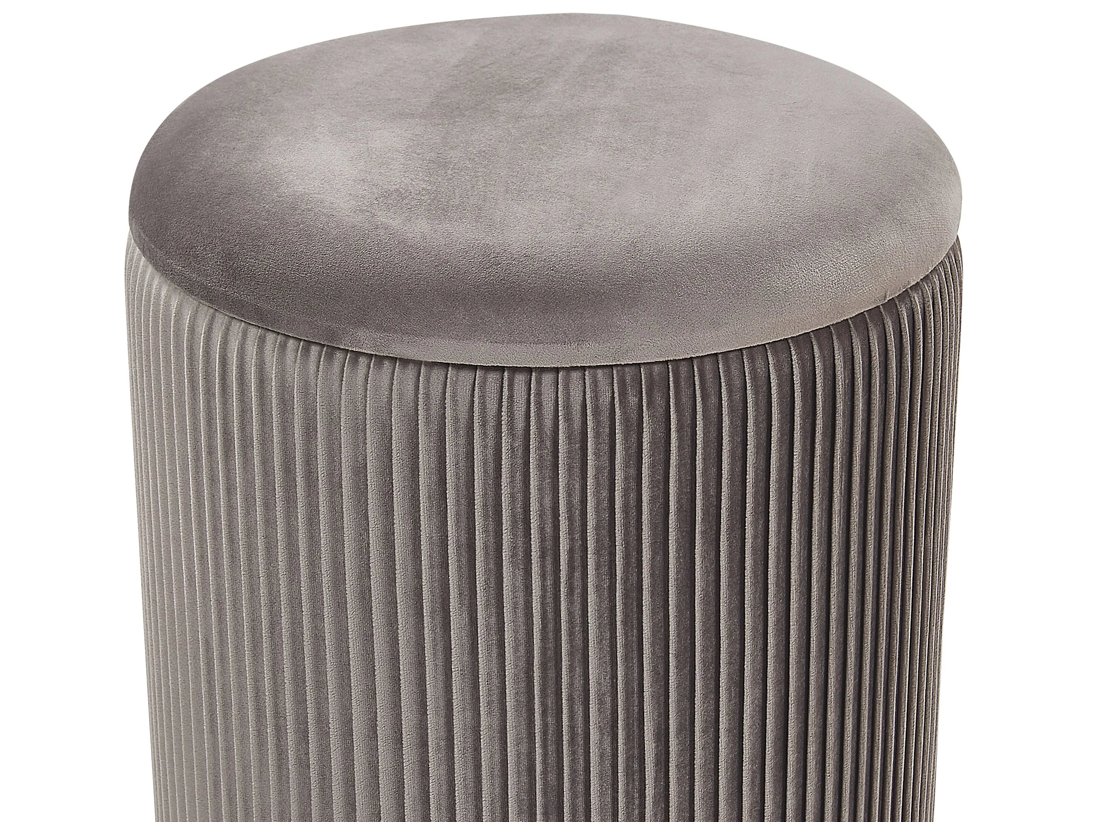  Set Of 2 Storage Pouffes MIRAMAR Velvet Grey