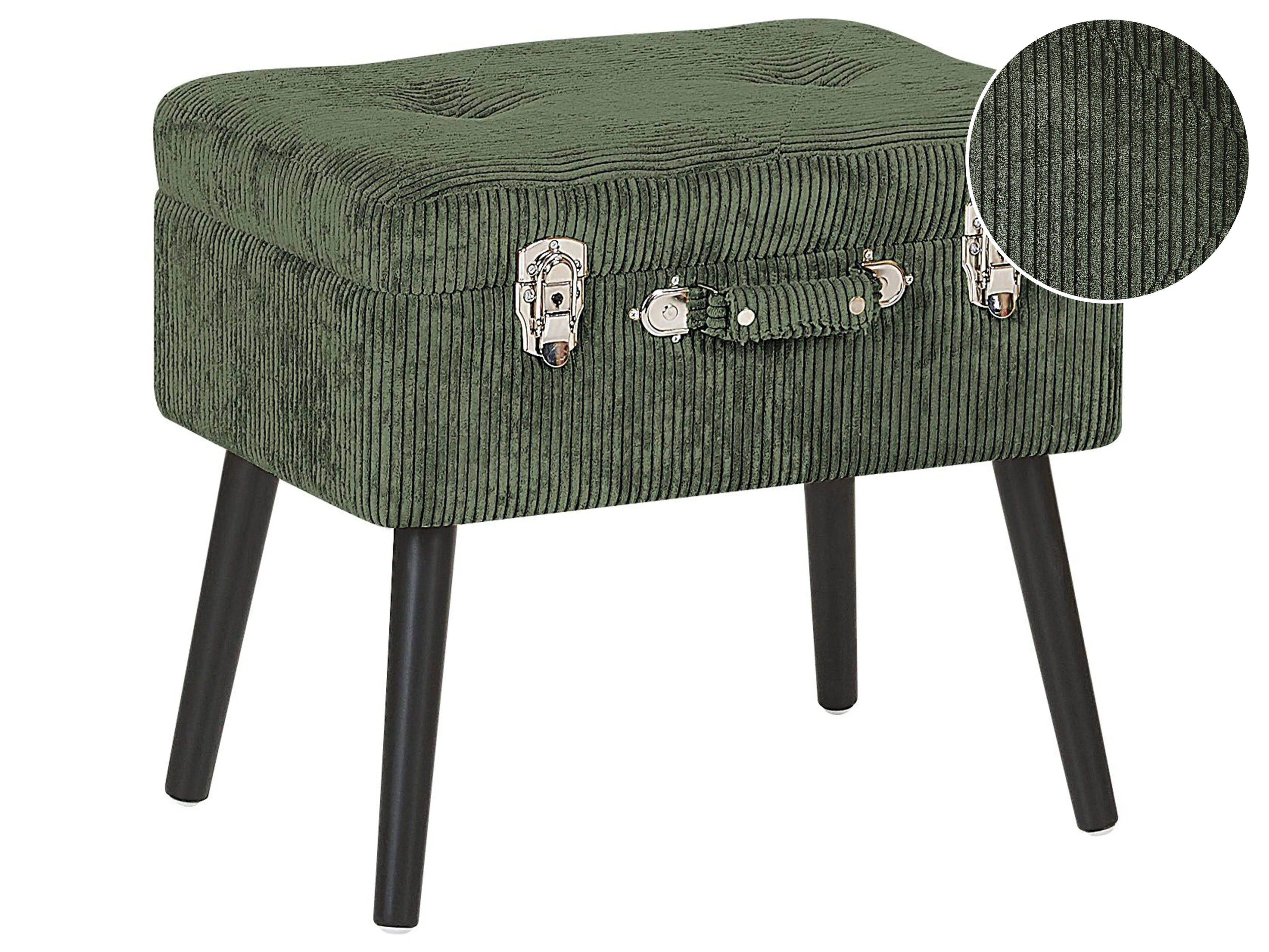  Storage Stool MALLARD Corduroy Dark Green