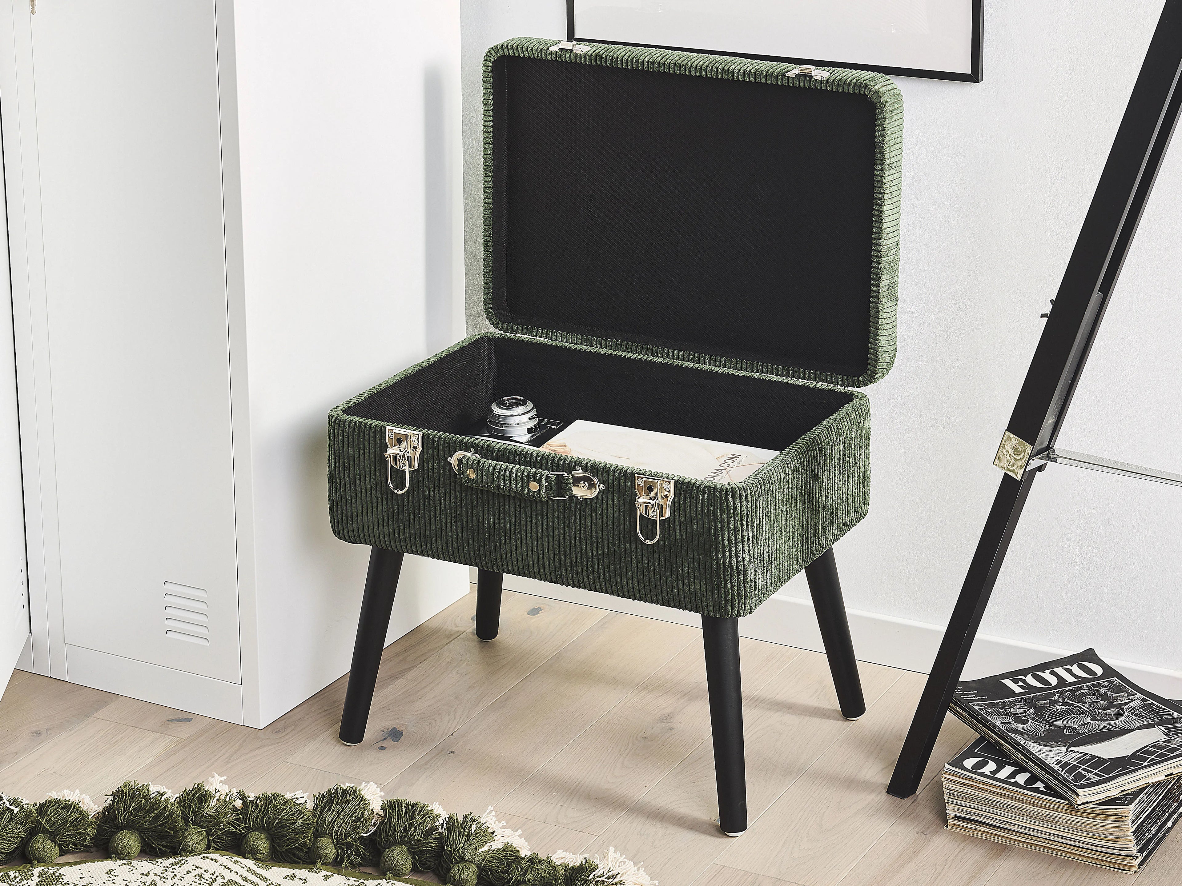  Storage Stool MALLARD Corduroy Dark Green