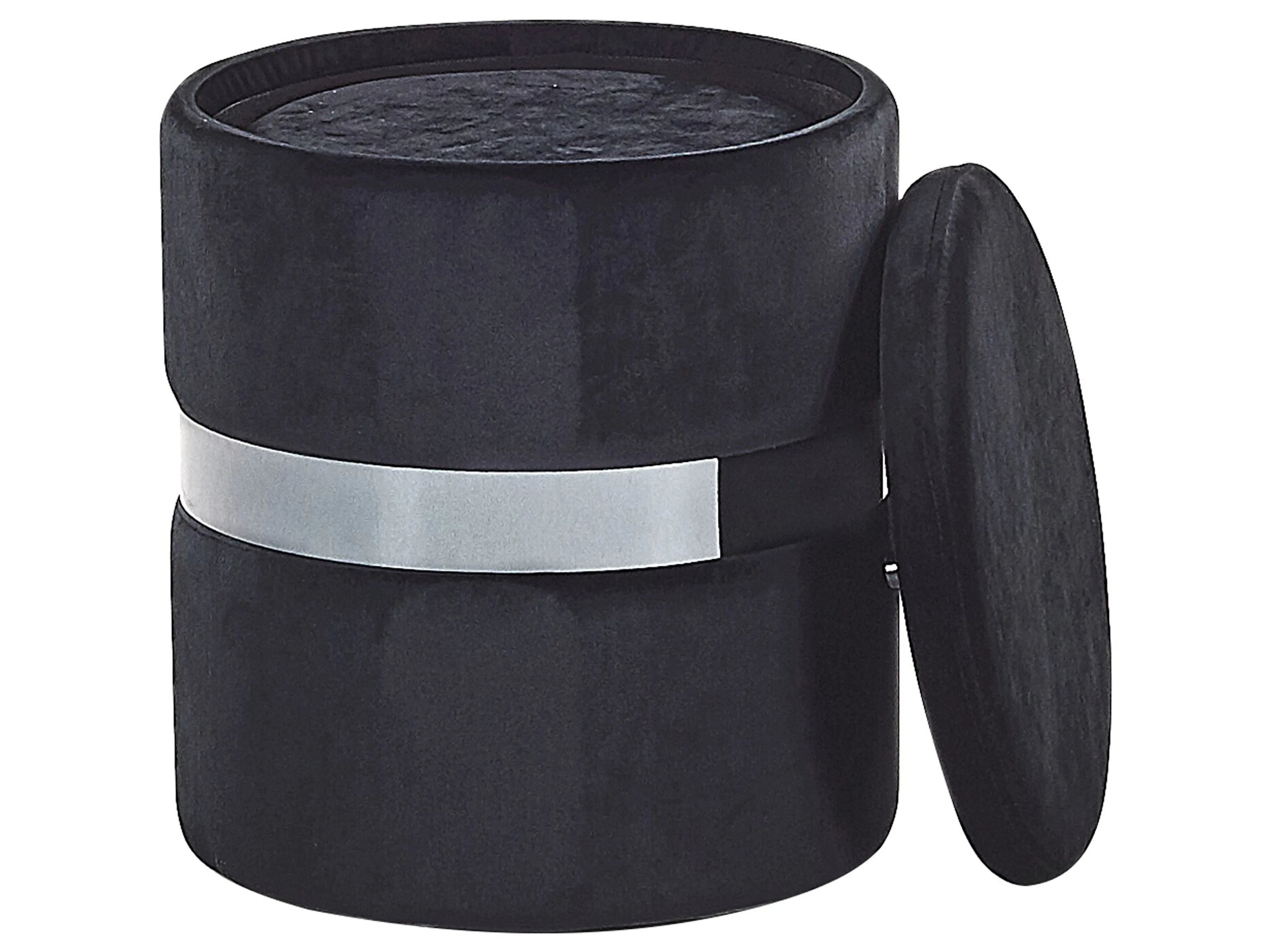  Set Of 2 Storage Pouffes DORIS Velvet Black