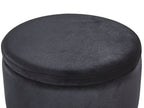  Set Of 2 Storage Pouffes DORIS Velvet Black