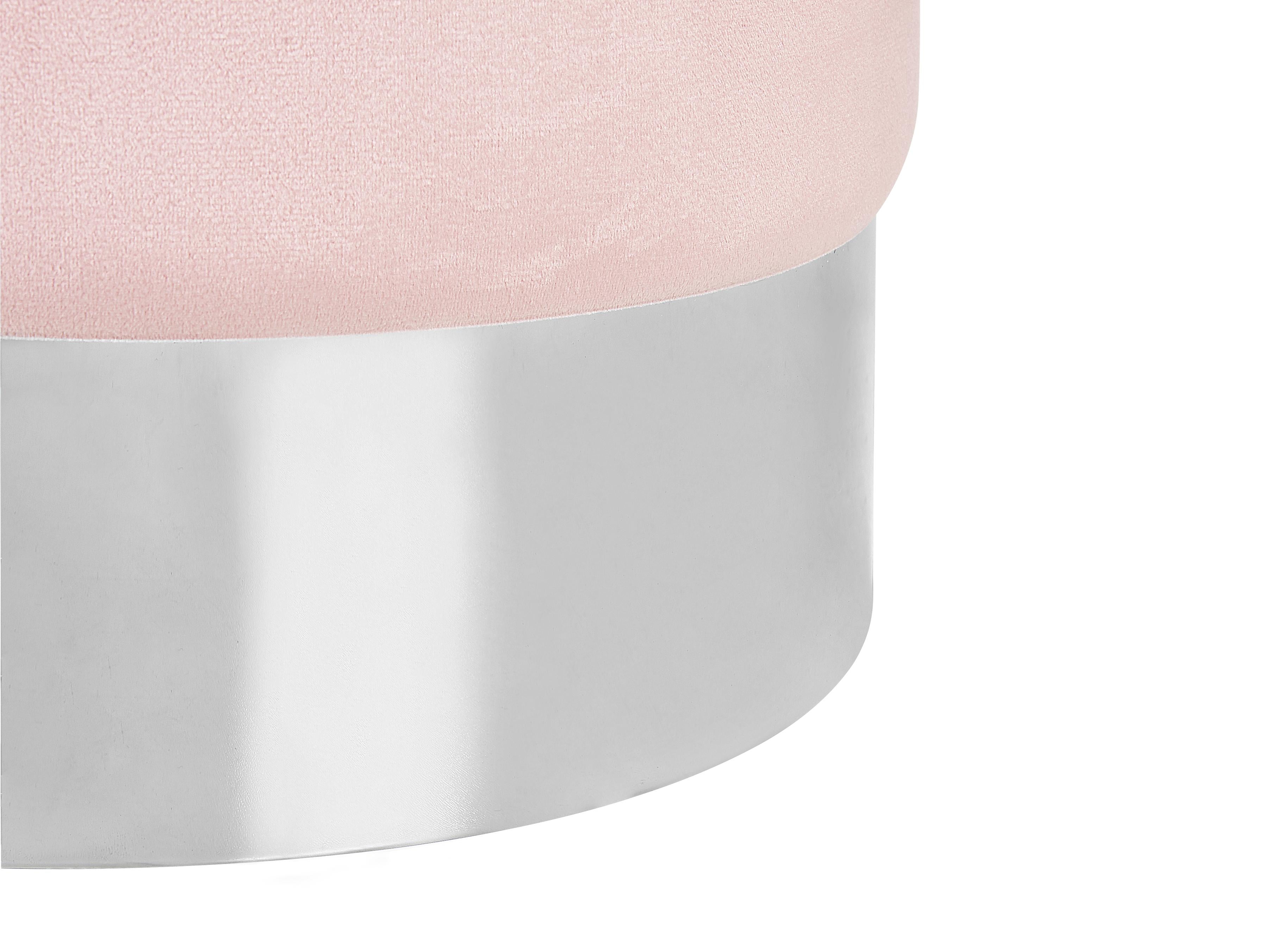  Pouffe BRIGITTE Velvet Pastel Pink