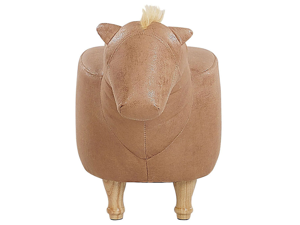  Animal Stool HORSE Faux Leather Sand Beige Horse
