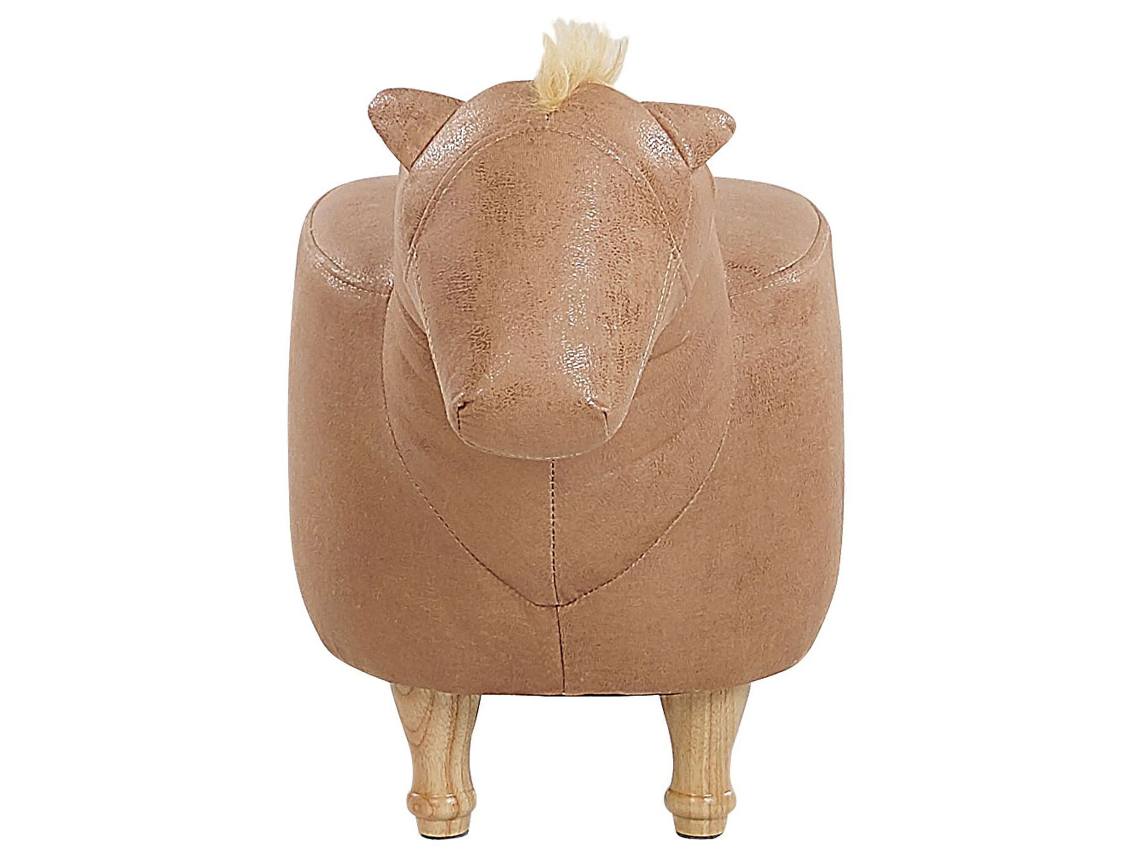  Animal Stool HORSE Faux Leather Sand Beige Horse