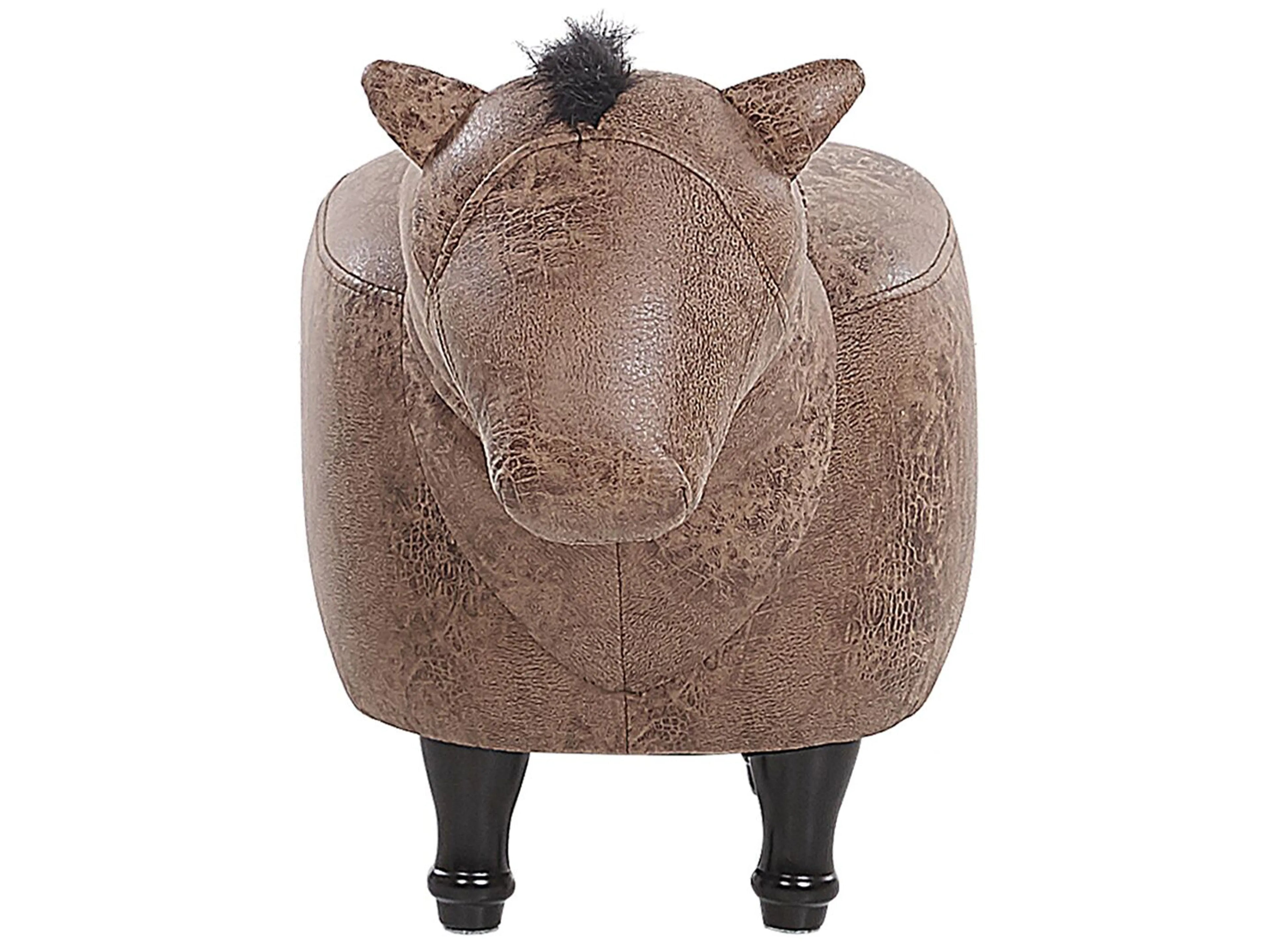  Animal Stool HORSE Faux Leather Light Brown Horse