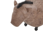  Animal Stool HORSE Faux Leather Light Brown Horse