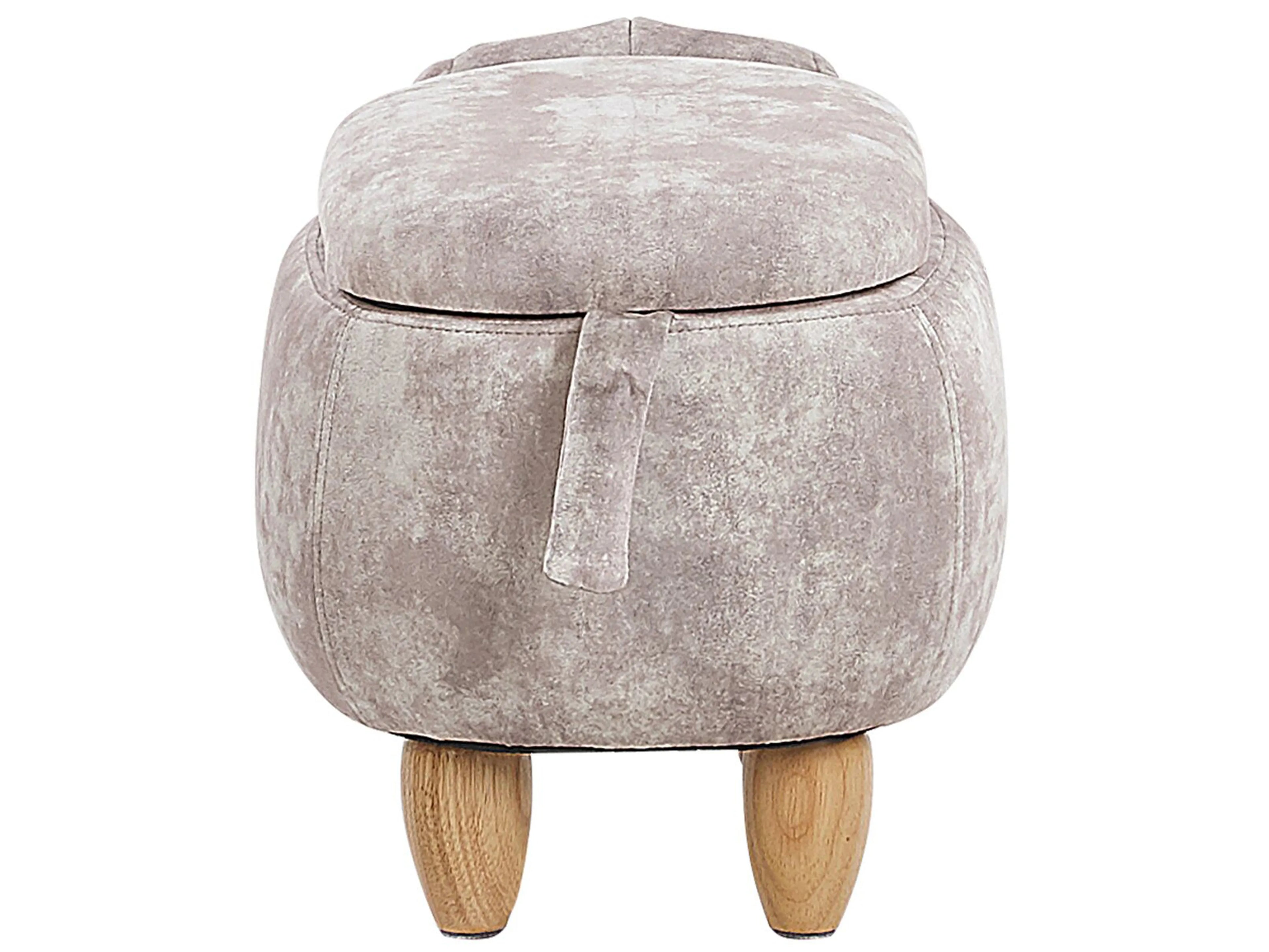  Storage Animal Stool DOGGY Velvet Beige Dog