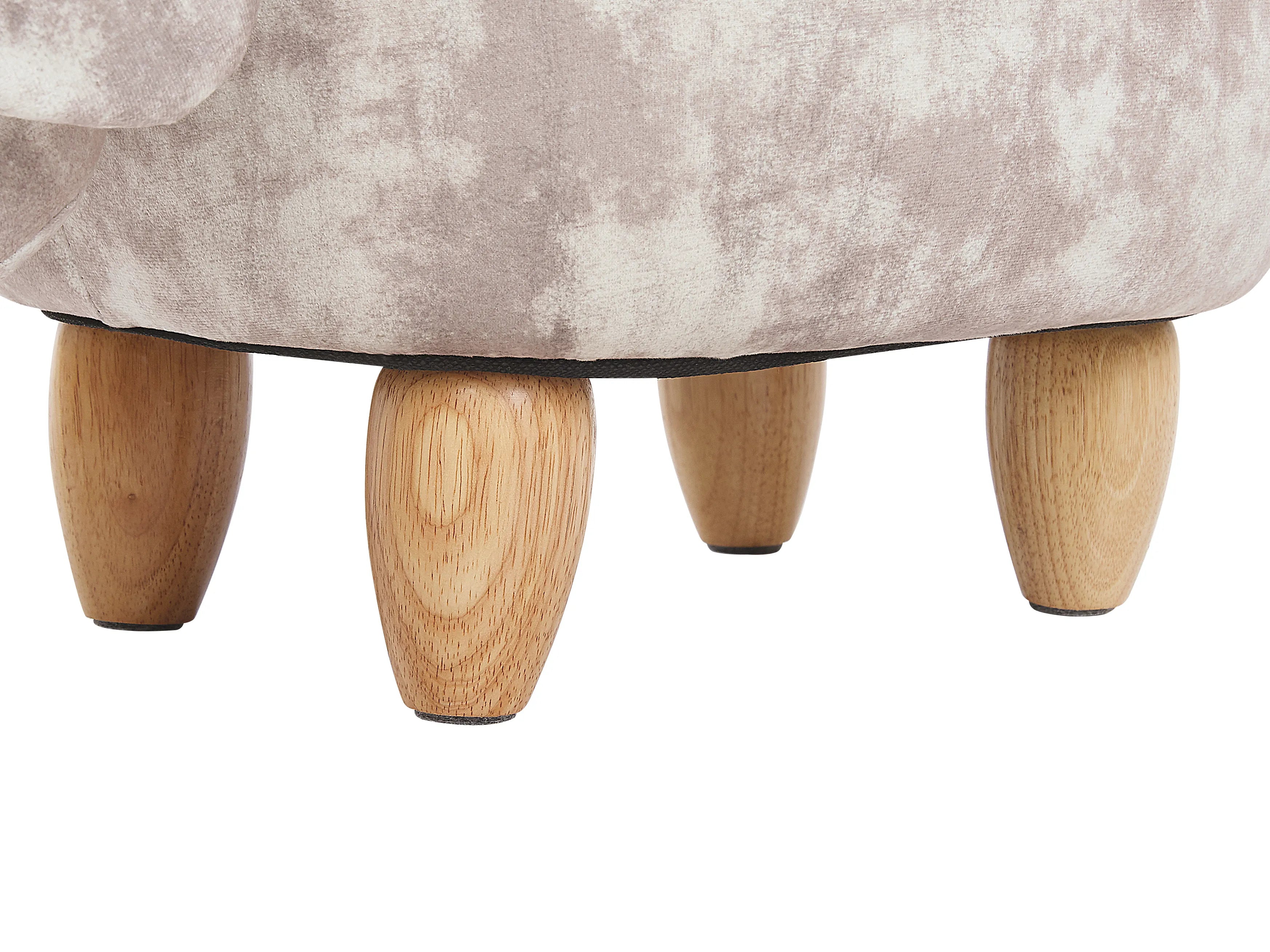  Storage Animal Stool DOGGY Velvet Beige Dog