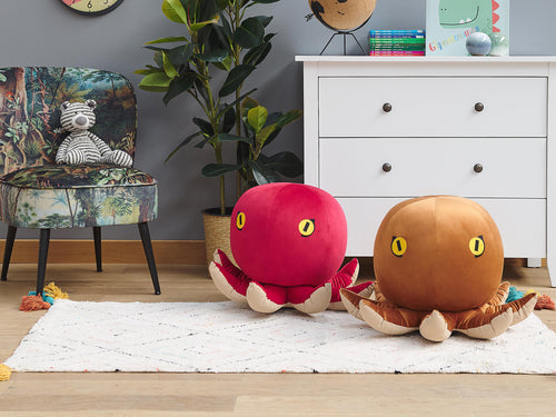  Animal Stool OCTOPUS Velvet Golden Brown Octopus