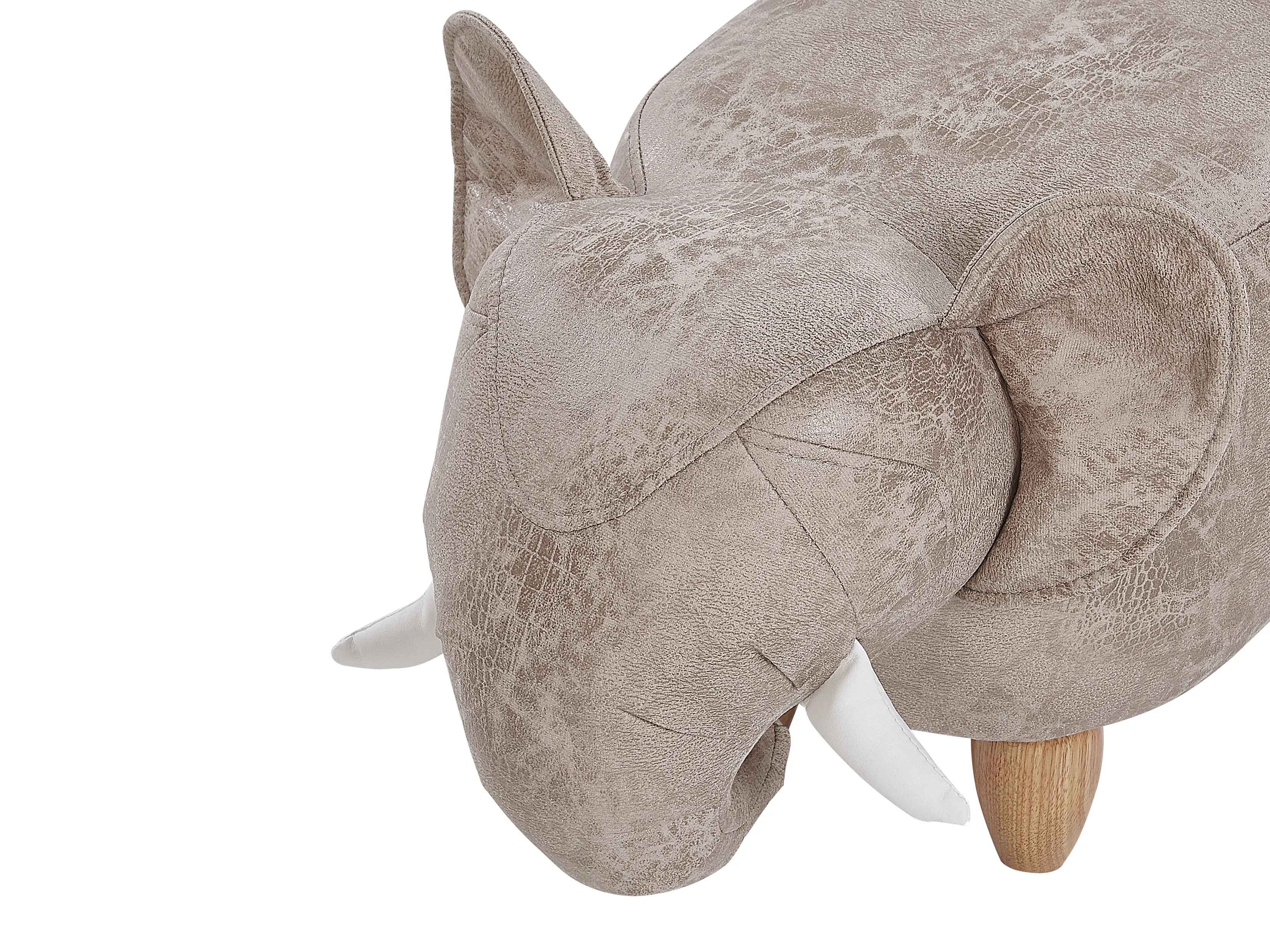  Storage Animal Stool JUMBO Faux Leather Grey Elephant