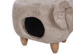  Storage Animal Stool JUMBO Faux Leather Grey Elephant