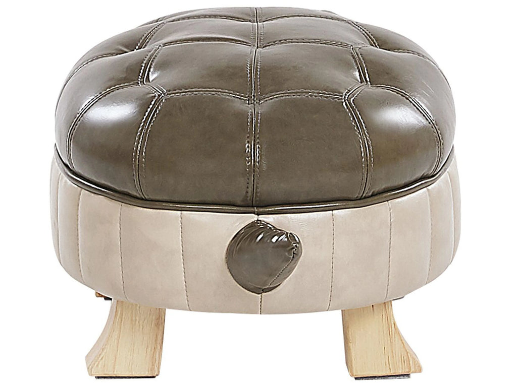  Animal Stool TURTLE Faux Leather Dark Green Turtle