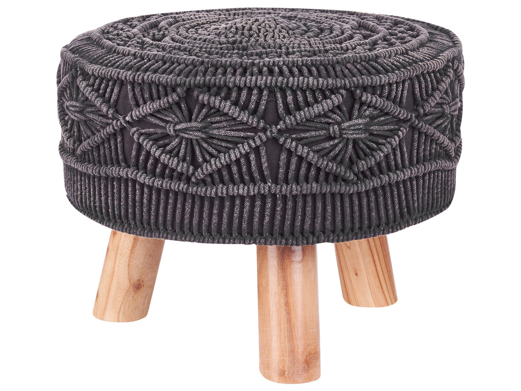  Footstool MUNDRA Cotton Grey