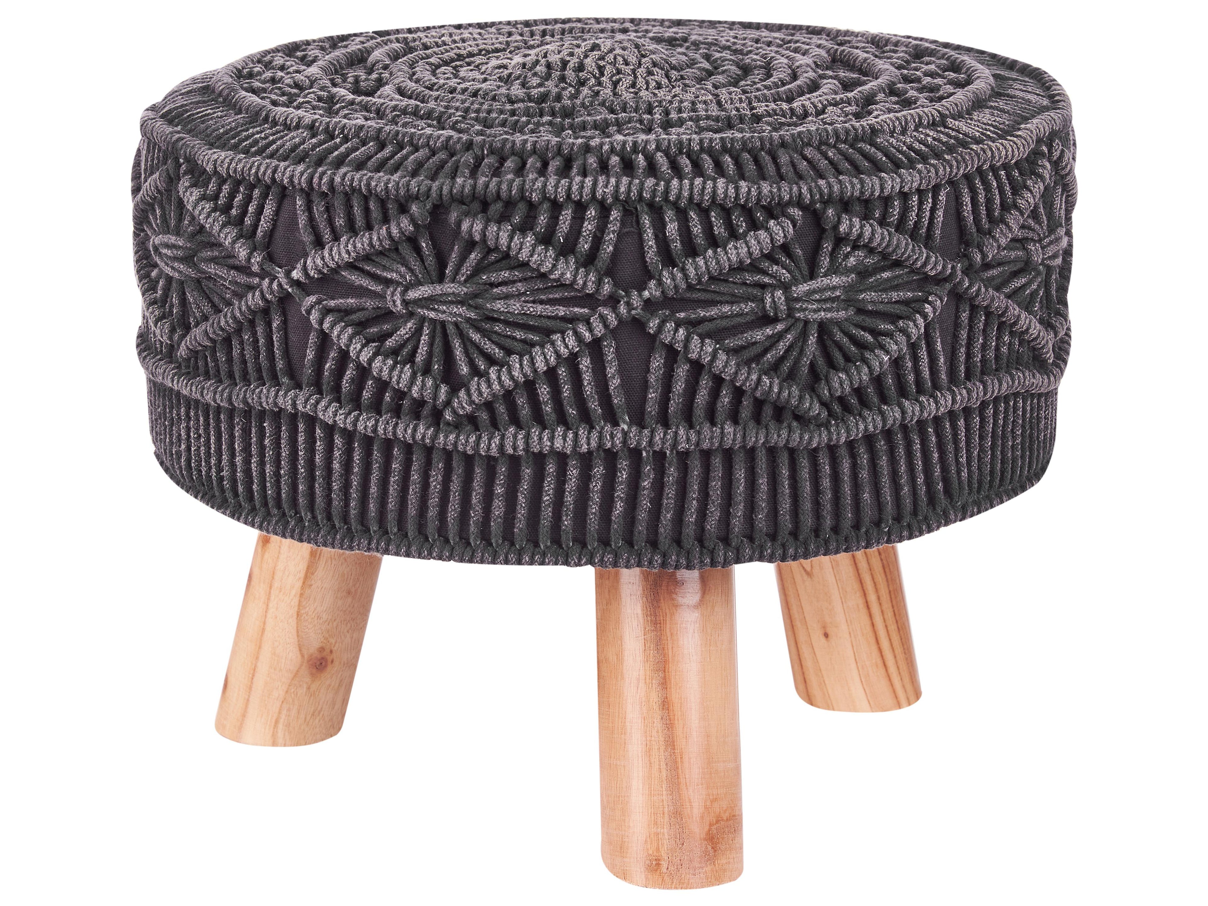  Footstool MUNDRA Cotton Grey