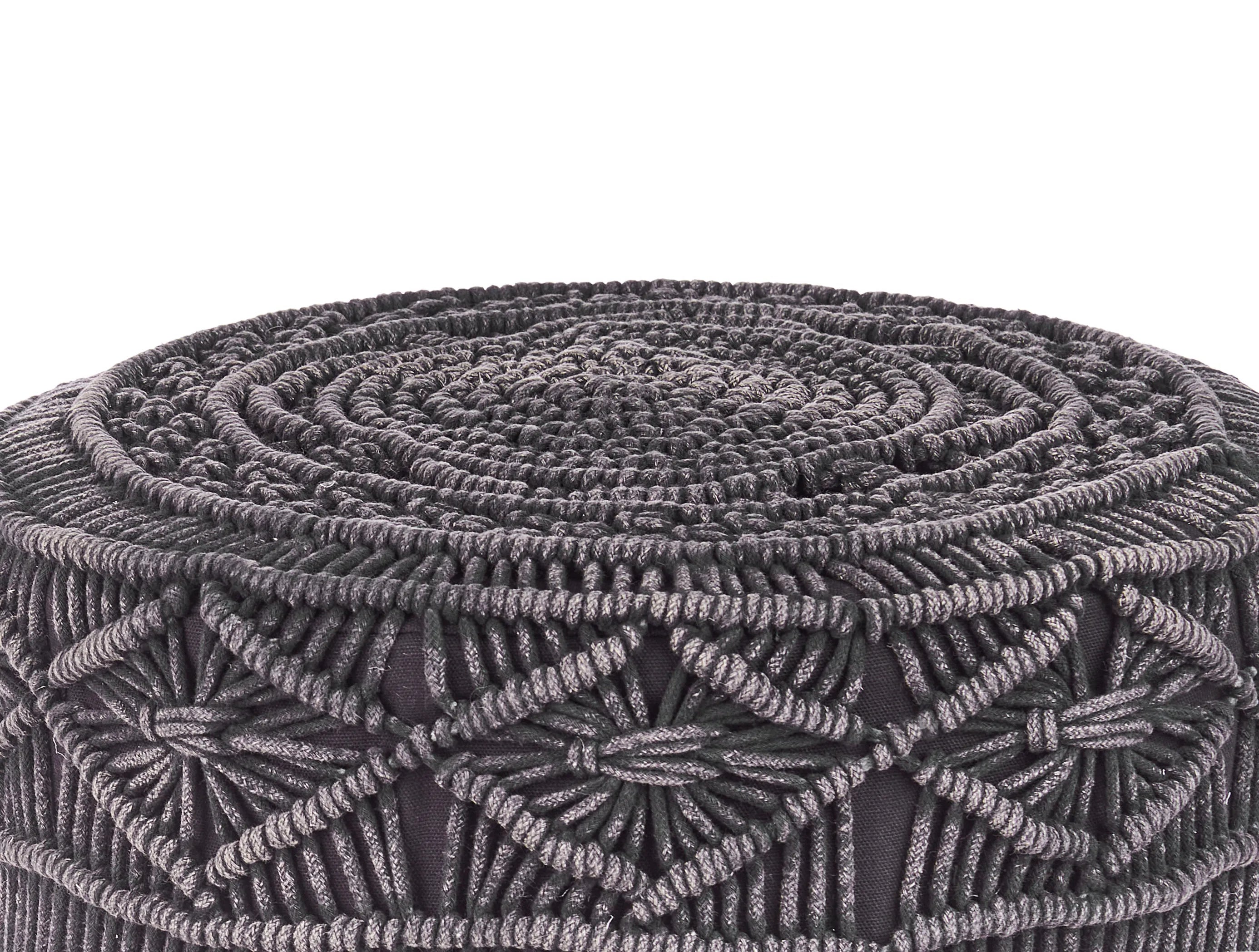  Footstool MUNDRA Cotton Grey