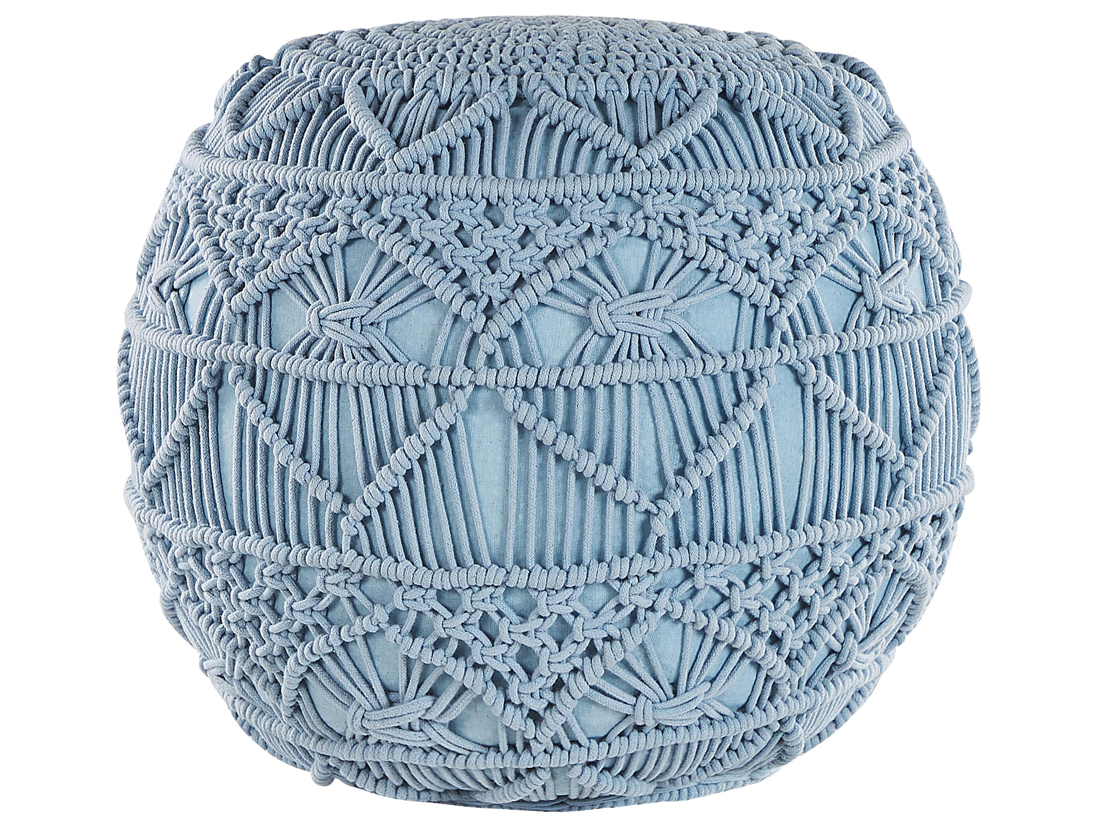  Pouffe Macramé KAYSERI Cotton Blue