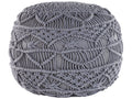  Pouffe Macramé KAYSERI Cotton Grey