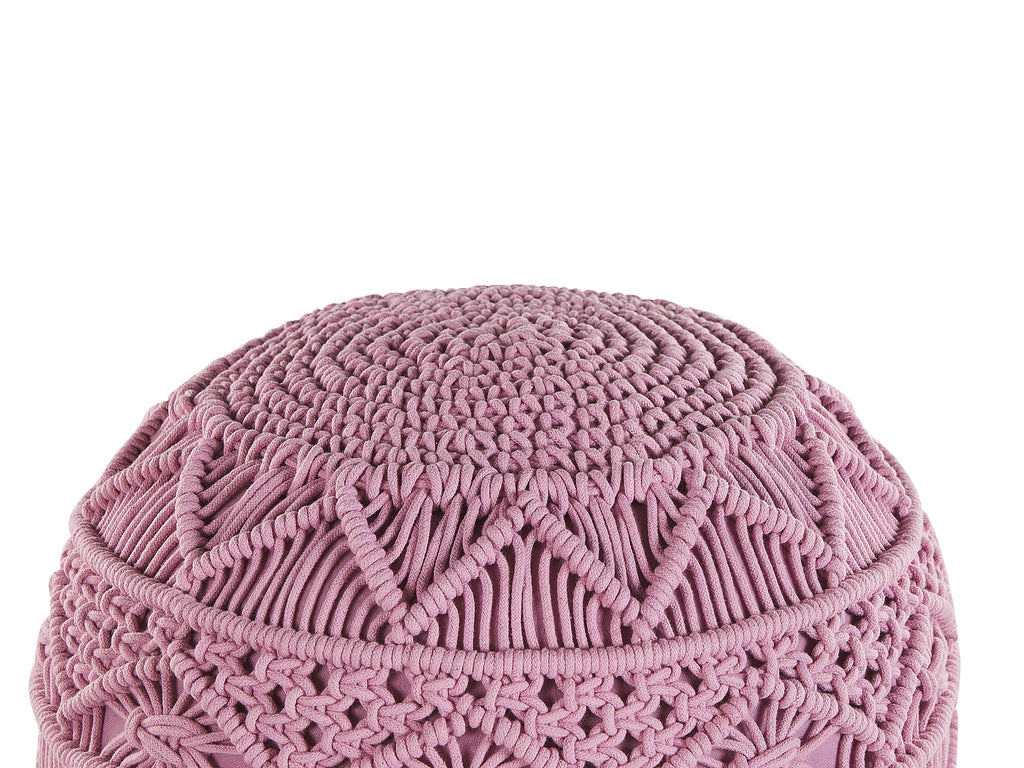  Pouffe Macramé KAYSERI Cotton Pink