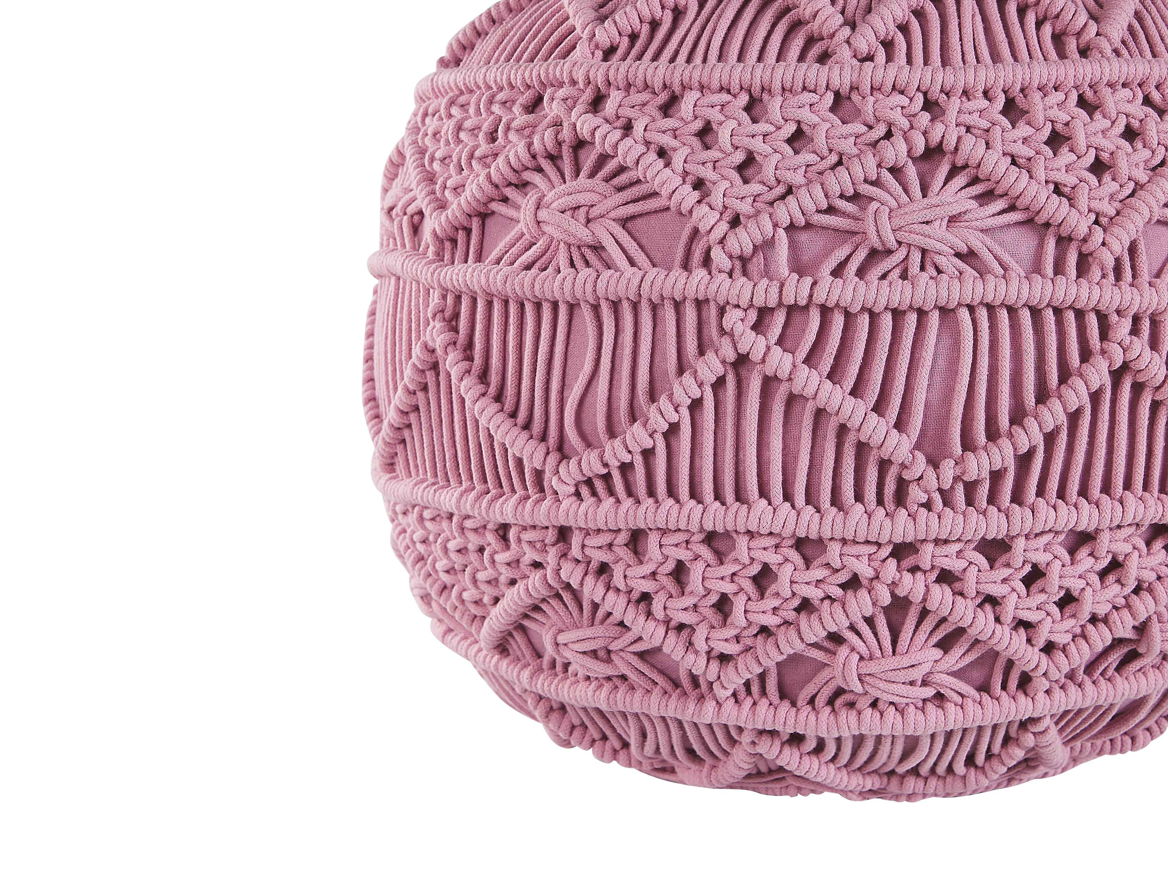  Pouffe Macramé KAYSERI Cotton Pink