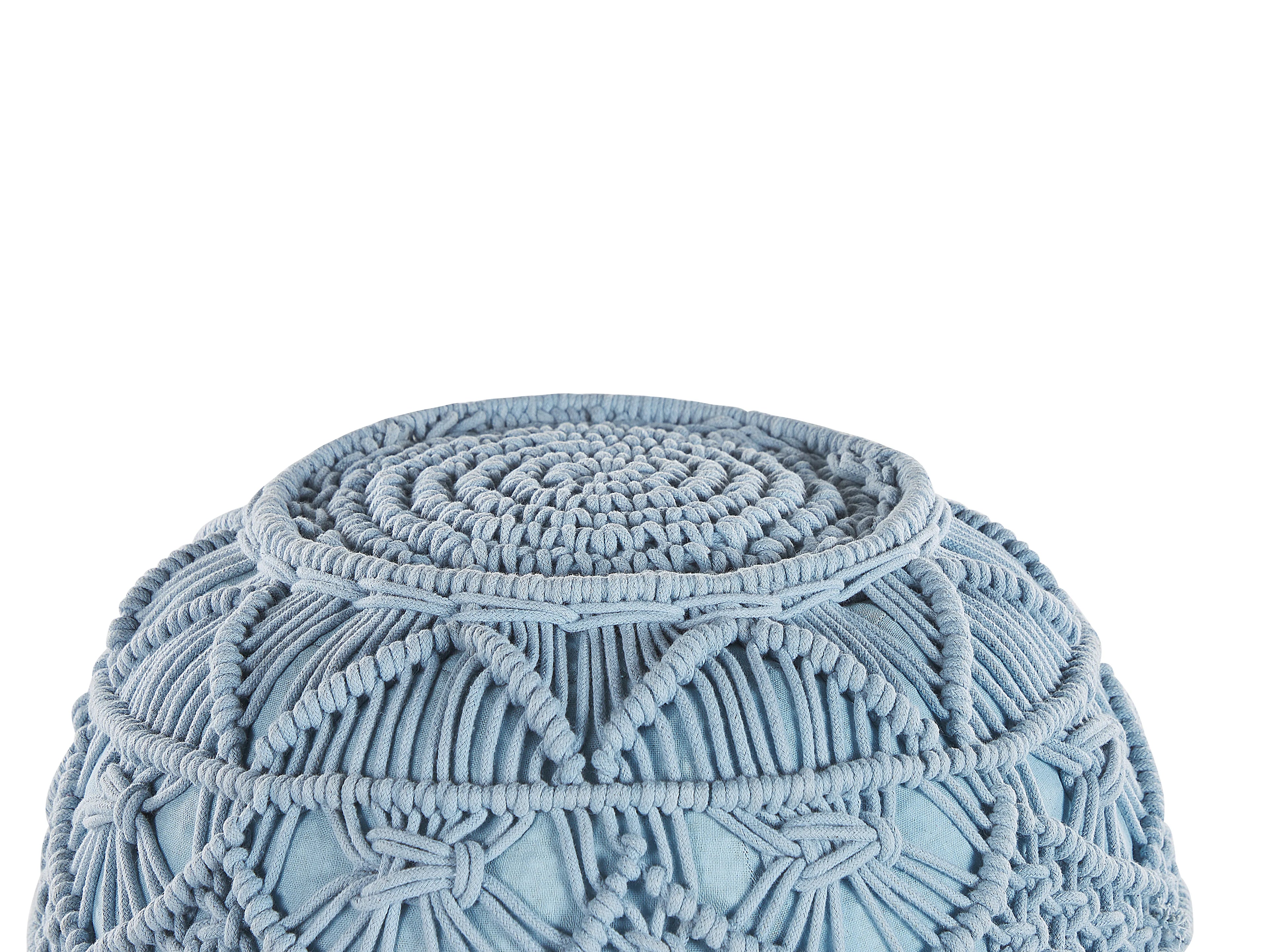 Pouffe Macramé KAYSERI Cotton Blue