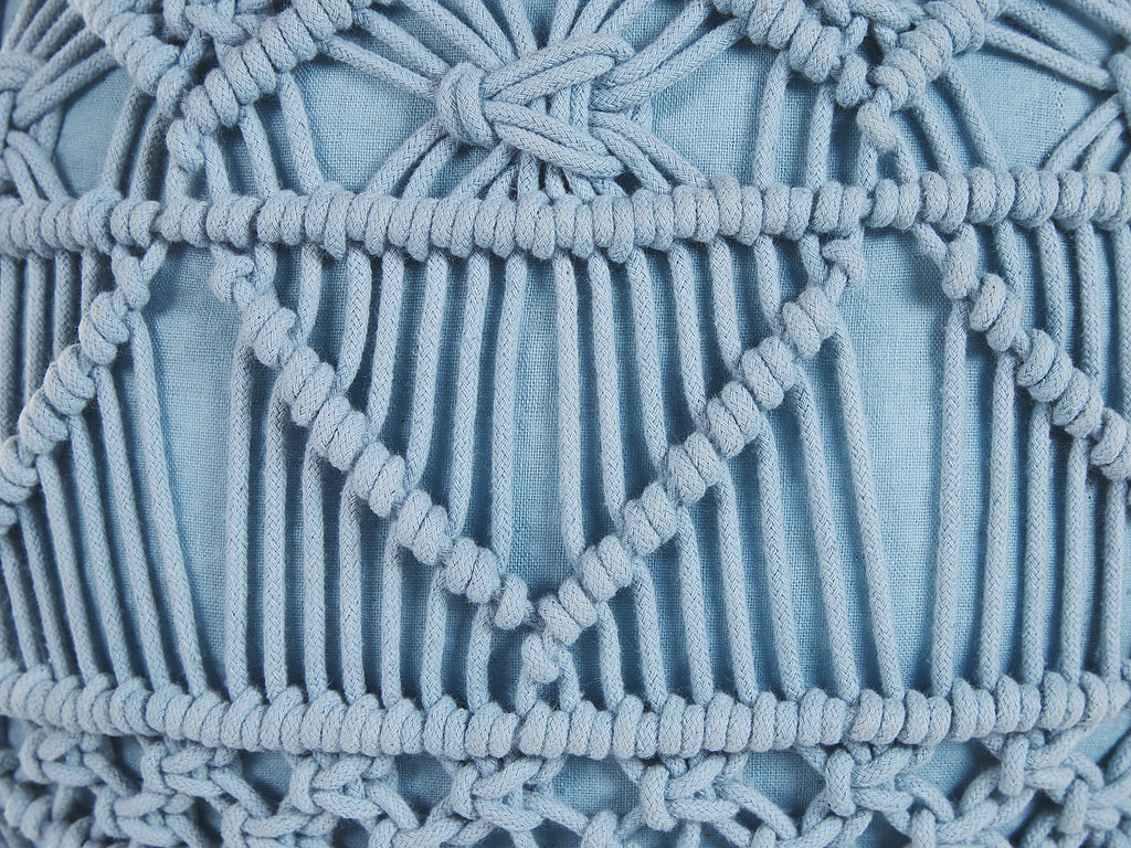  Pouffe Macramé KAYSERI Cotton Blue