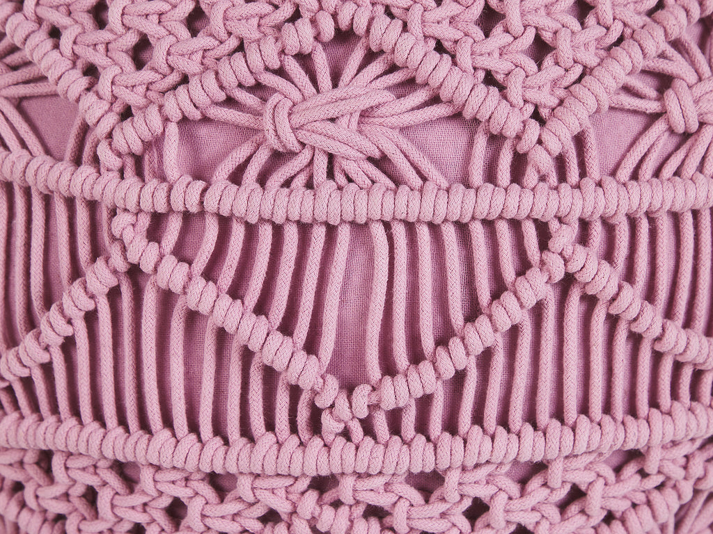  Pouffe Macramé KAYSERI Cotton Pink