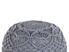  Pouffe Macramé KAYSERI Cotton Grey