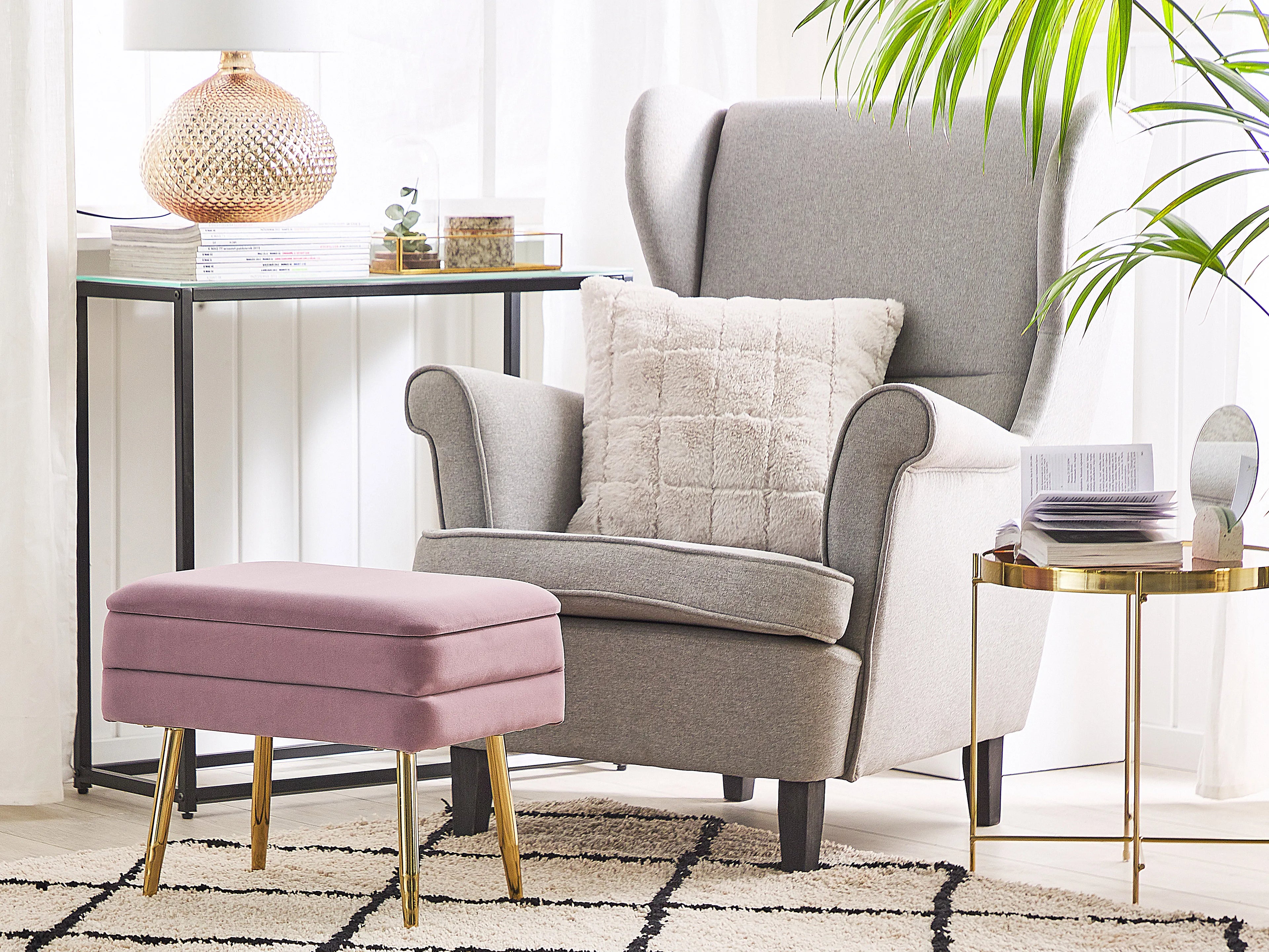  Storage Bench ODESSA Velvet Pink