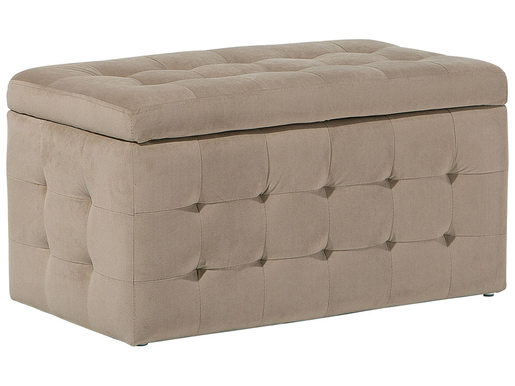  Storage Ottoman MICHIGAN Velvet Light Brown