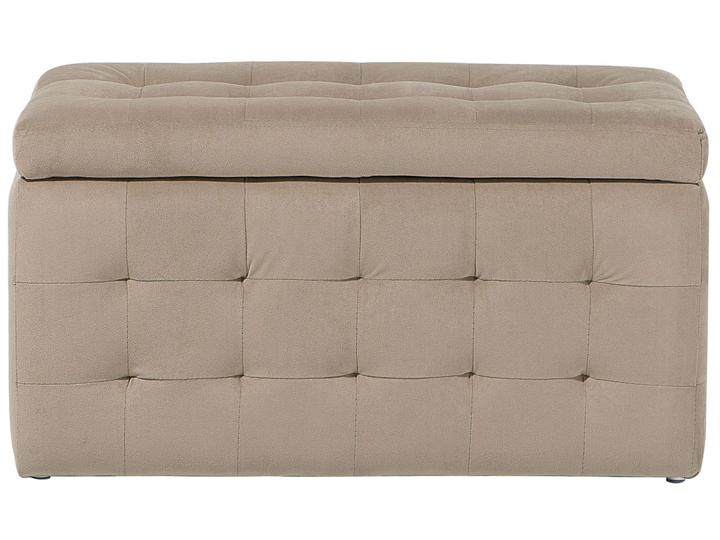  Storage Ottoman MICHIGAN Velvet Light Brown
