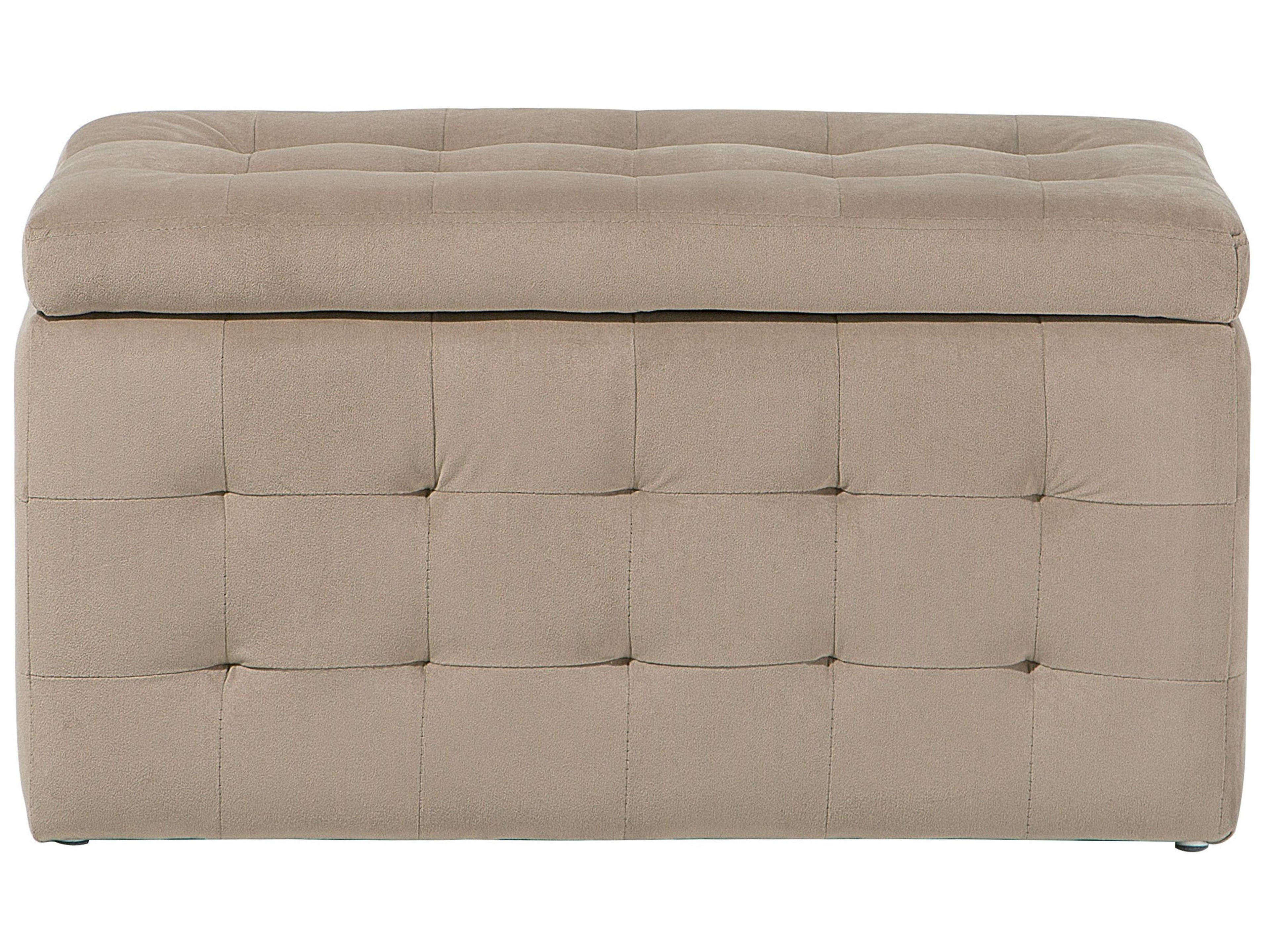  Storage Ottoman MICHIGAN Velvet Light Brown