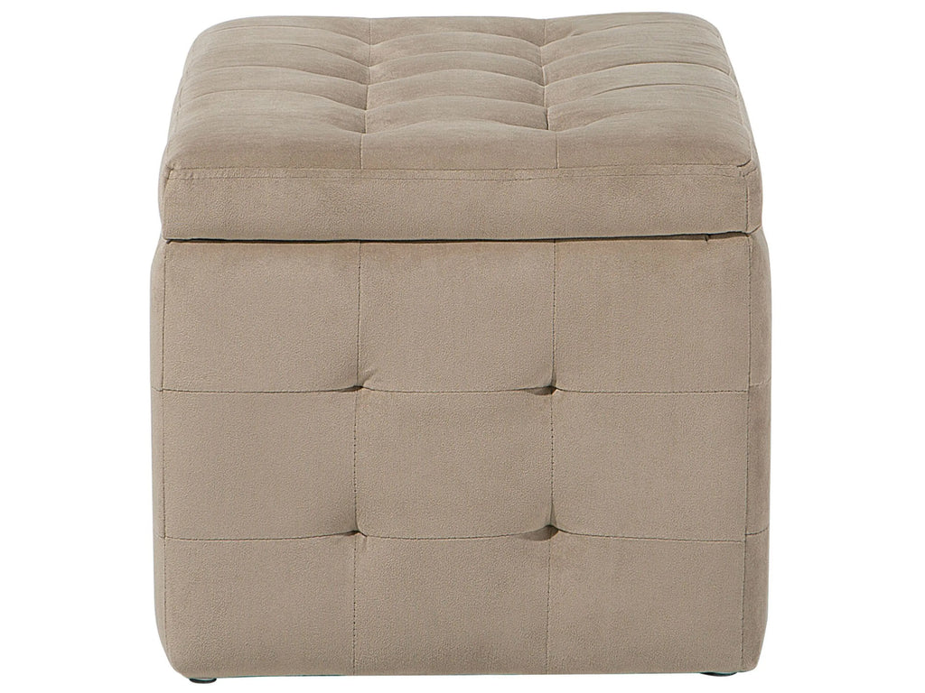  Storage Ottoman MICHIGAN Velvet Light Brown