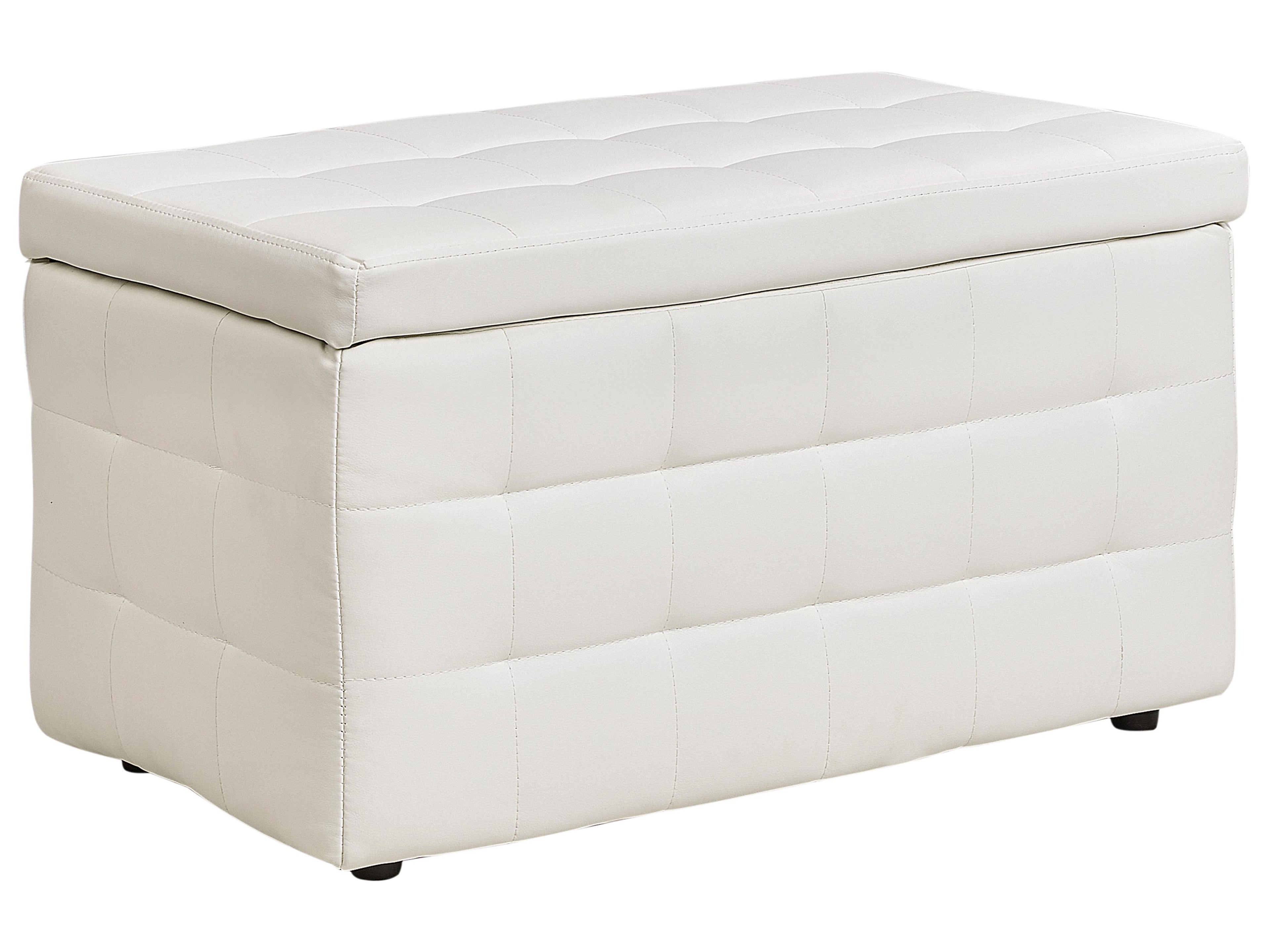  Storage Ottoman MICHIGAN Faux Leather White