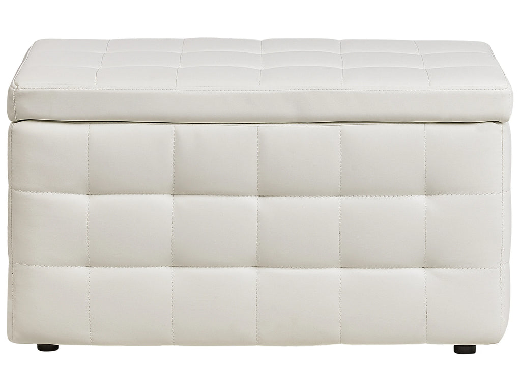  Storage Ottoman MICHIGAN Faux Leather White