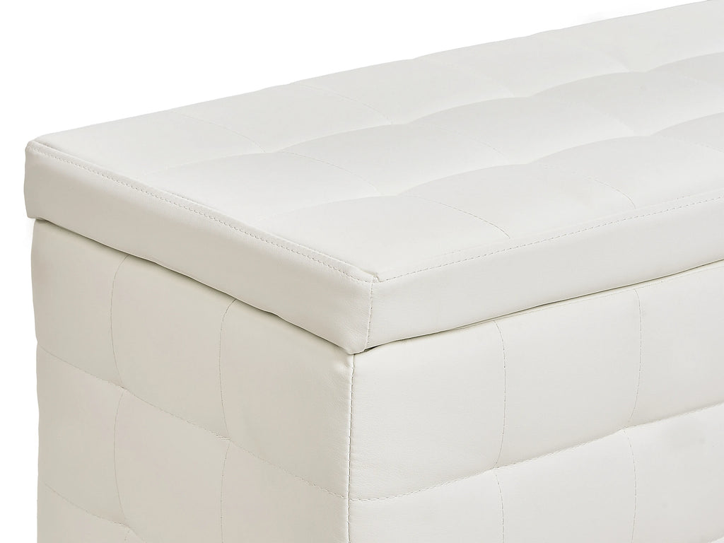  Storage Ottoman MICHIGAN Faux Leather White