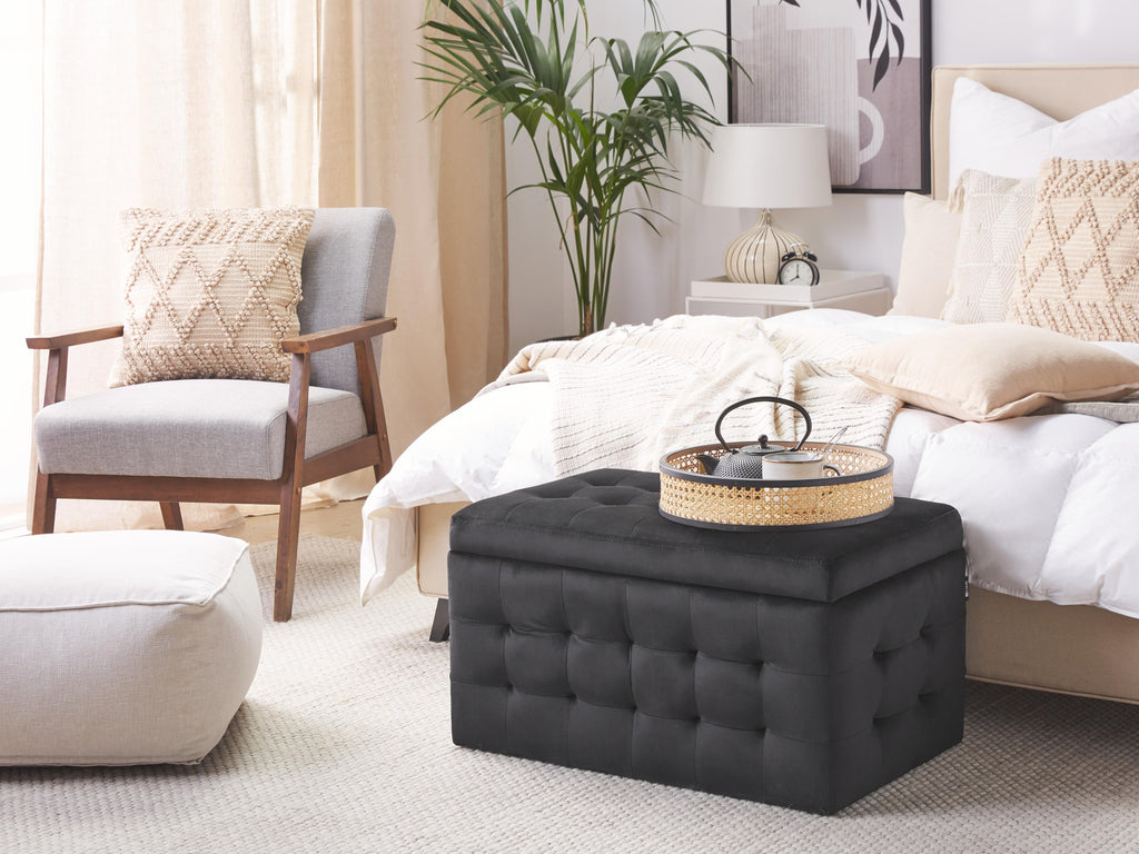  Storage Ottoman MICHIGAN Velvet Black