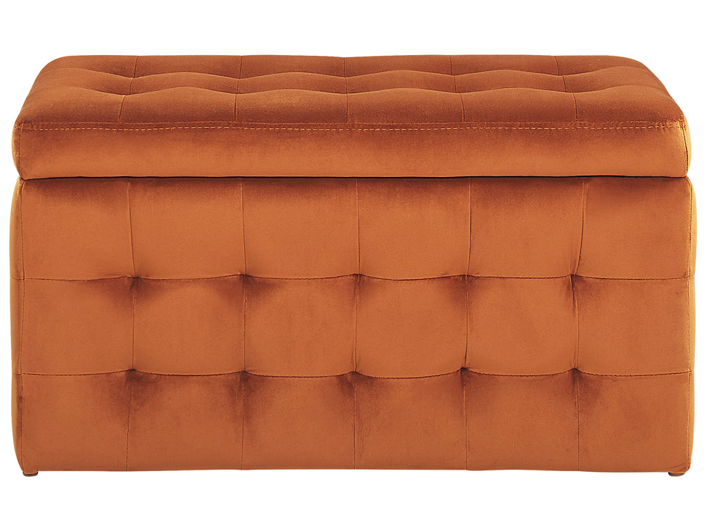  Storage Ottoman MICHIGAN Velvet Orange