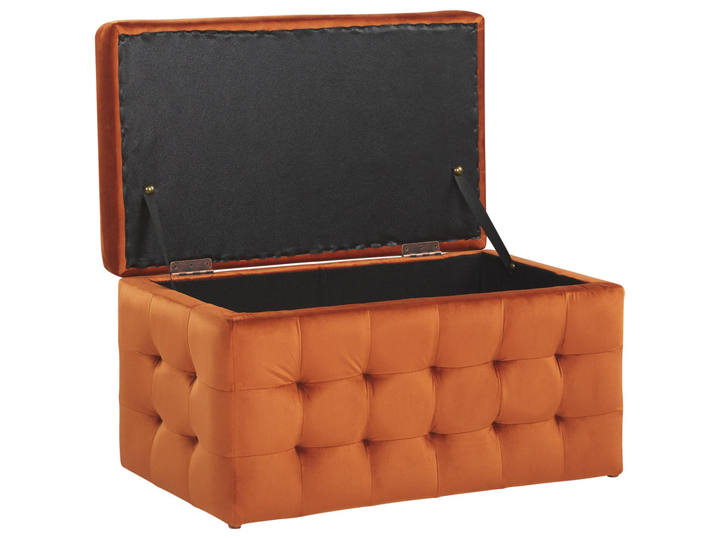  Storage Ottoman MICHIGAN Velvet Orange