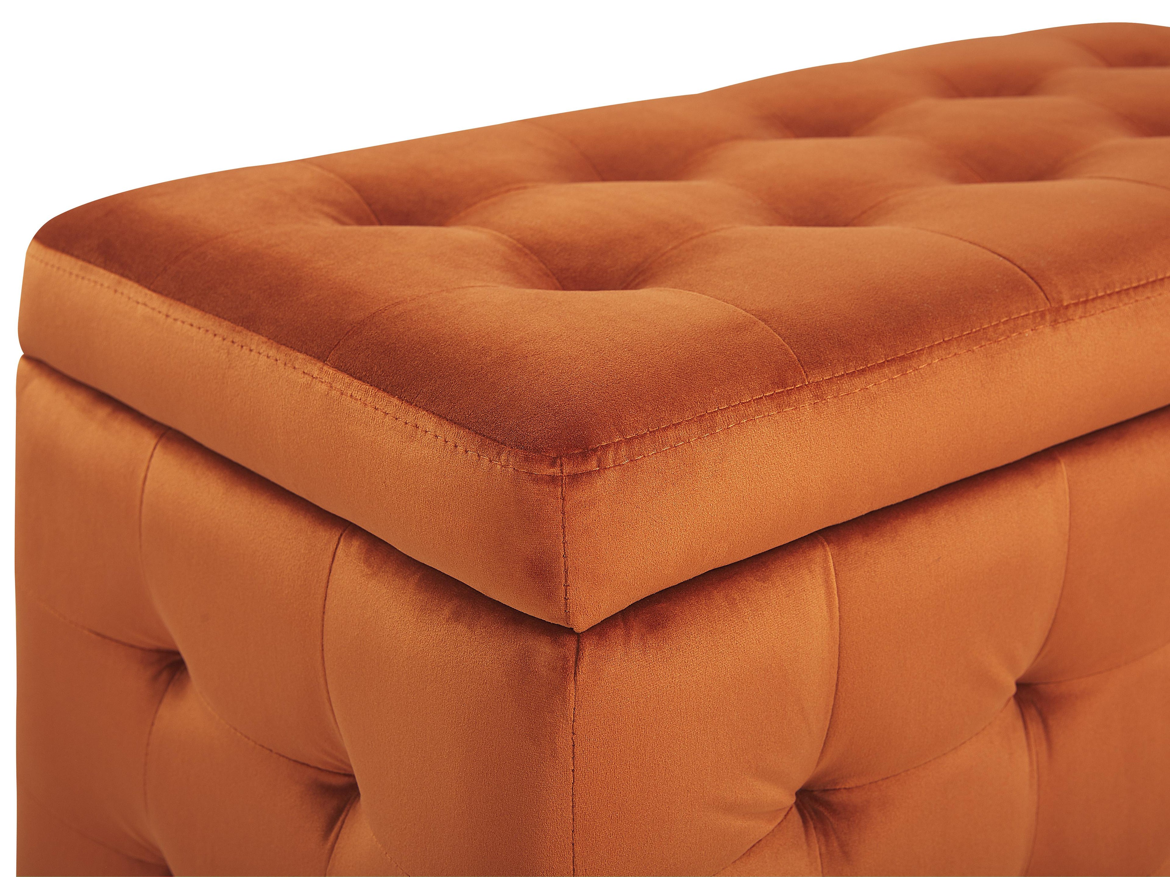  Storage Ottoman MICHIGAN Velvet Orange