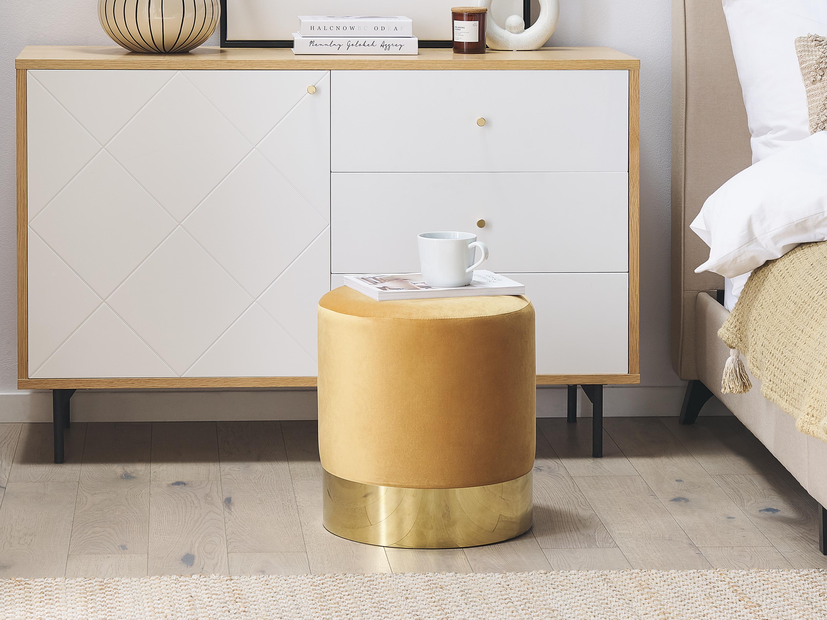  Pouffe SOPHIA Velvet Mustard