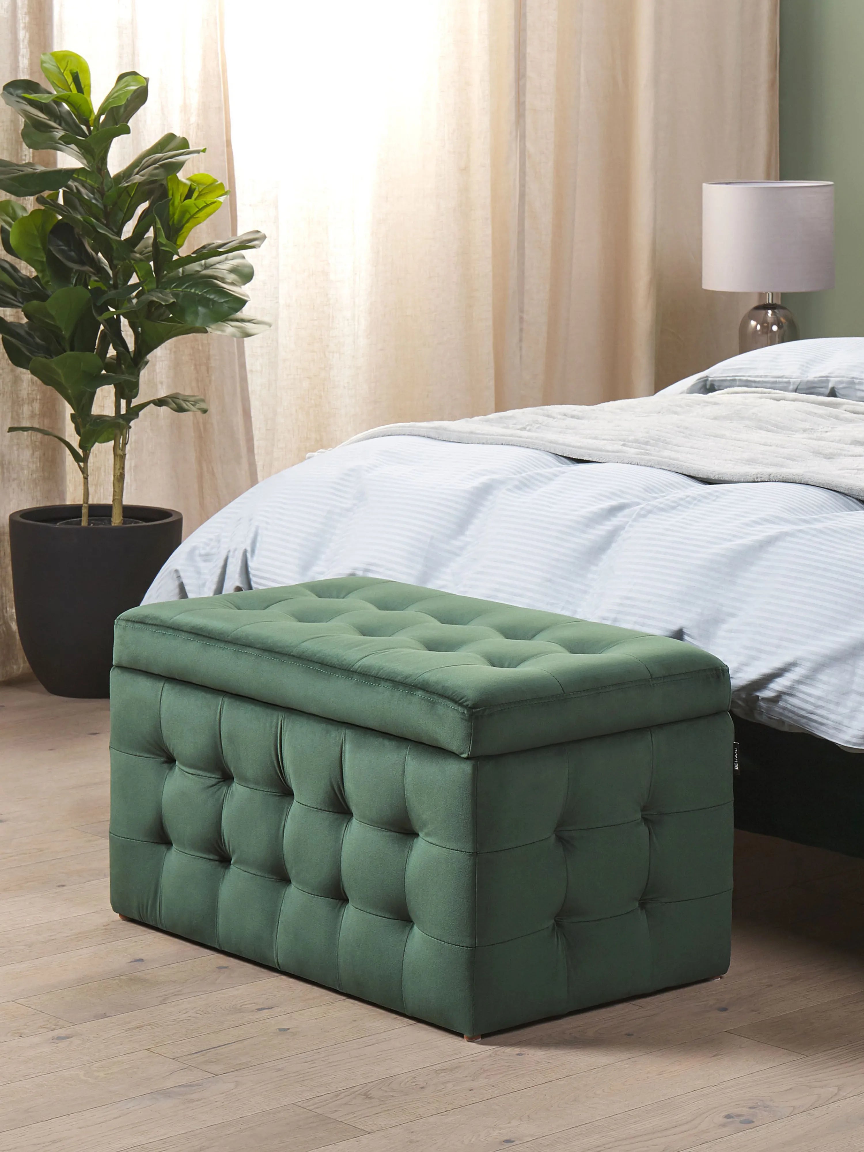  Storage Ottoman MICHIGAN Velvet Dark Green